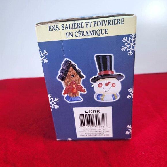 Snowman and Birdhouse Ceramic Salt and Pepper Shakers GKR - Picture 11 of 11